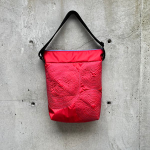 dinner bag: red with mauve