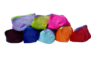 big zippered pouches: assorted colours