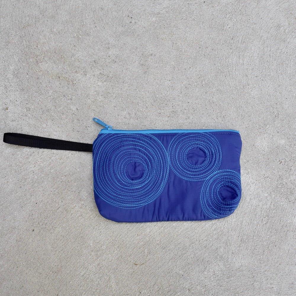 wristlet: purple with turquoise stitching and turquoise lining SALE!