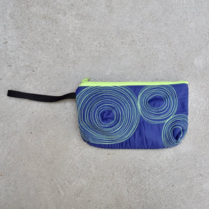 wristlet: purple with lime stitching and lime lining SALE!