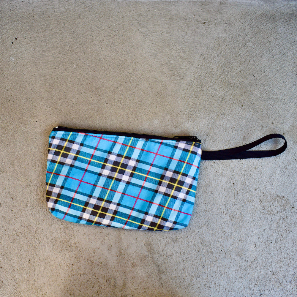 wristlet: thomson blue tartan SALE!