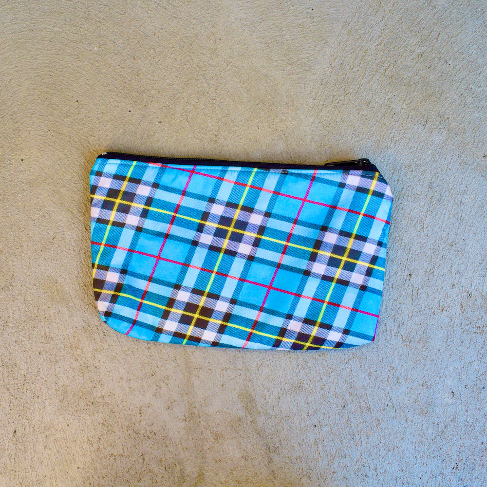 make-up case: thomson blue tartan SALE!